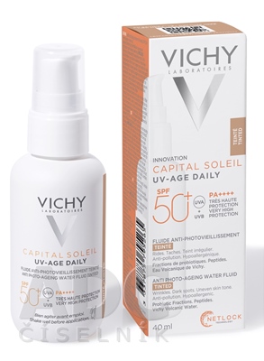 VICHY CAPITAL SOLEIL UV-AGE DAILY Tónovaný fluid proti fotostarnutiu pleti s SPF50+ 1x40 ml VICHY CAPITAL SOLEIL UV-AGE DAILY Tónovaný fluid proti fotostarnutiu pleti s SPF50+ 1x40 ml