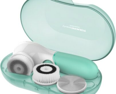 TOUCHBEAUTY 14838 Čistiaca kefka na pleť 3v1 elektrická zelená 1 ks