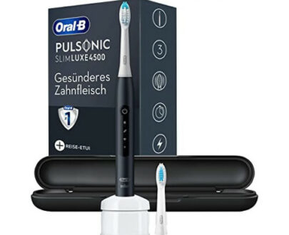 ORAL-B Pulsonic slim luxe 4500 black sonická zubná kefka + náhradná hlavica + puzdro set