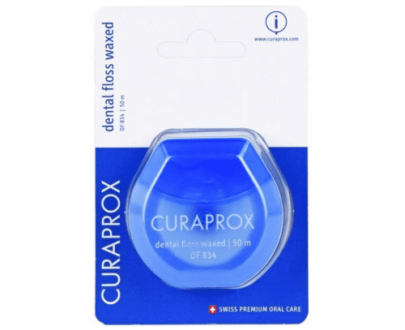 CURAPROX DF 834 Zubná niť voskovaná 50m s mätovou príchuťou 1 ks