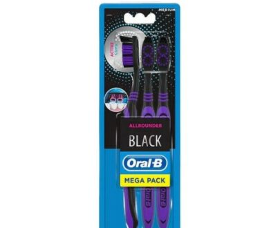 ORAL-B Black allrounder medium zubná kefka manuálna 3 ks