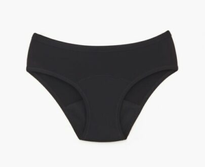 SNUGGS Menštruačné nohavičky klasický strih pre strednú menštruáciu veľkosť M čierna farba 1 ks