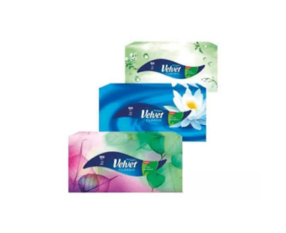 VELVET Classic box papierové vreckovky 2 vrstvové 100 ks