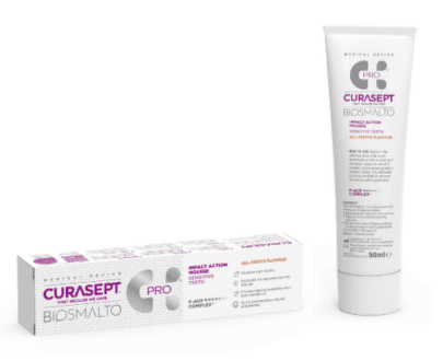 CURASEPT Biosmalto sensitive teeth dentálna pena príchuť všetky plody 50 ml