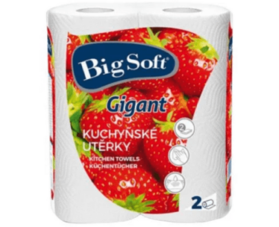 BIG SOFT Gigant papierové kuchynské utierky kotúče 2 ks