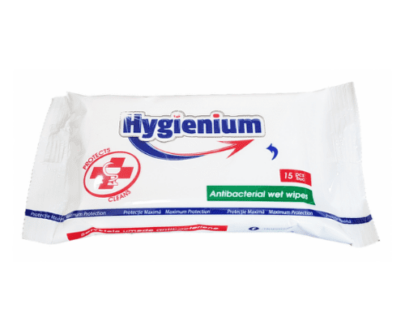 HYGIENIUM Antibakteriálne vlhčené utierky 15 ks