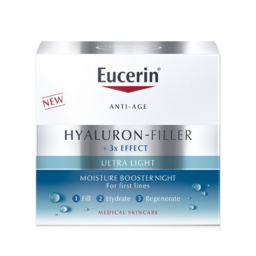 EUCERIN Hyaluron 3 x effect nočný hydratačný booster anti-age ultra ľahký 50 ml EUCERIN Hyaluron 3 x effect nočný hydratačný booster anti-age ultra ľahký 50 ml