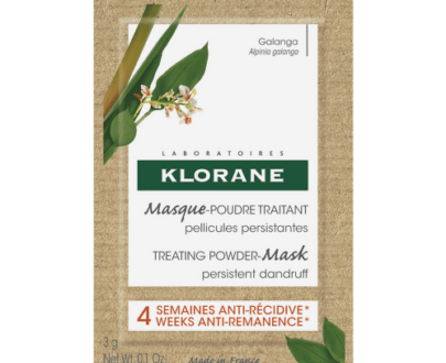 KLORANE Ošetrujúca maska v prášku s galangalom proti lupinám vrecúška 8 x3 g