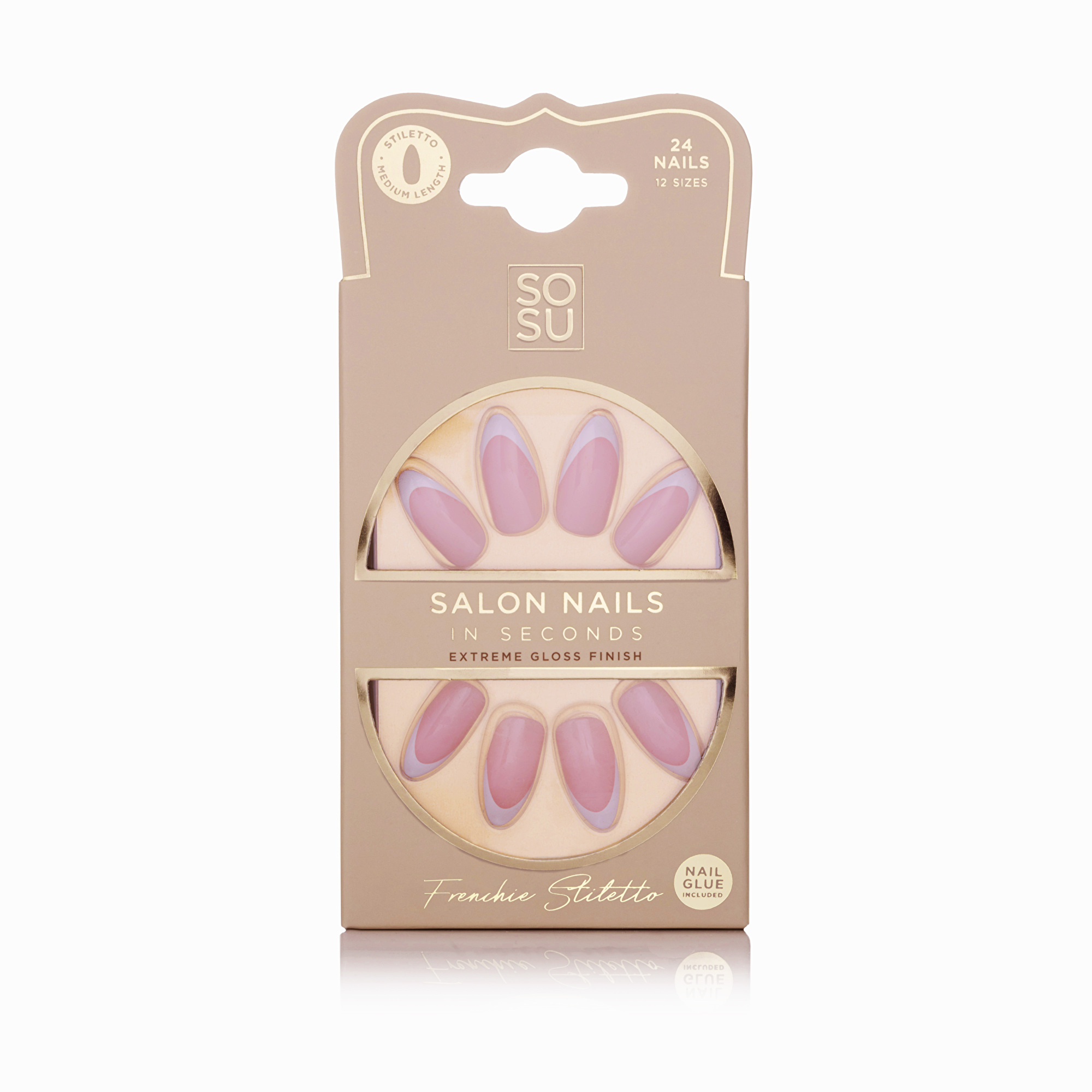 SOSU Cosmetics Umelé nechty Frenchie (Salon Nails) 24 ks SOSU Cosmetics Umelé nechty Frenchie (Salon Nails) 24 ks