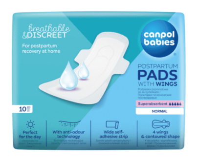 CANPOL BABIES Popôrodné vložky s krídelkami denné 10 ks