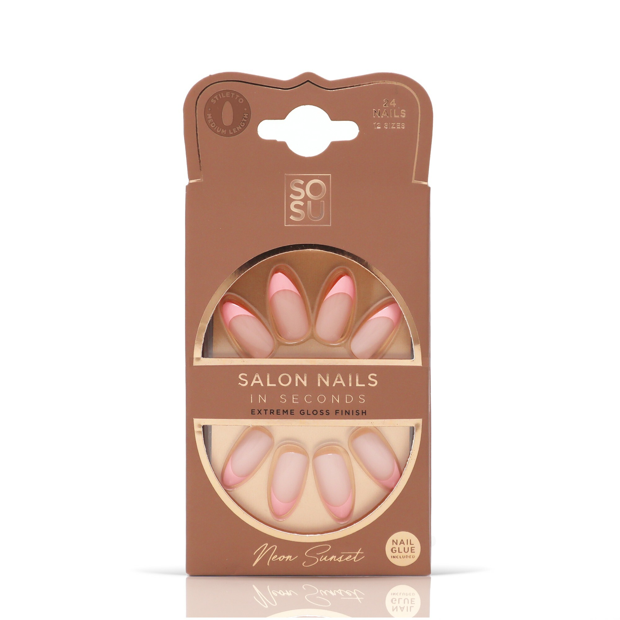 SOSU Cosmetics Umelé nechty Neon Sunset (Salon Nails) 24 ks SOSU Cosmetics Umelé nechty Neon Sunset (Salon Nails) 24 ks
