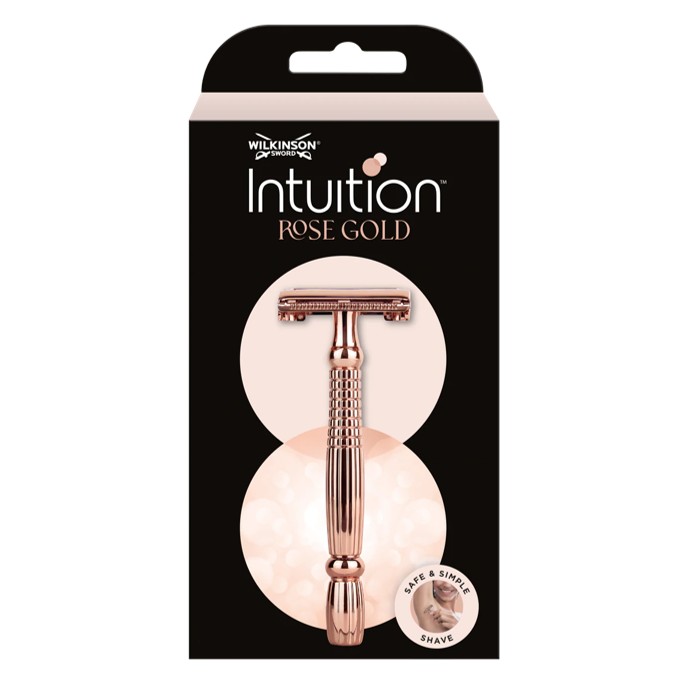 Wilkinson Sword Dámsky kovový holiaci strojček Intuition Double Edge Rose Gold (Razor) + 10 žiletiek Wilkinson Sword Dámsky kovový holiaci strojček Intuition Double Edge Rose Gold (Razor) + 10 žiletiek
