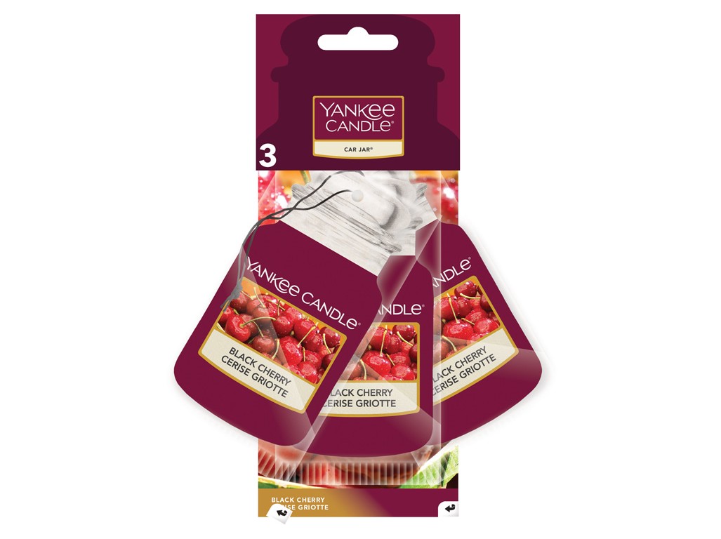 Yankee Candle Papierová visačka do auta Black Cherry 3 ks Yankee Candle Papierová visačka do auta Black Cherry 3 ks
