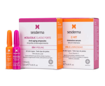 SESDERMA Flash efekt acglicolic + C-vit sérum 2 x 1