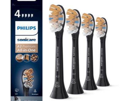 PHILIPS SONICARE A3 premium all-in-one náhradné hlavice HX9094/11 čierna 4 ks