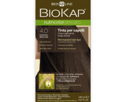 BIOKAP Nutricolor delicato farba na vlasy 4.00 hnedá prirodzená 140 ml