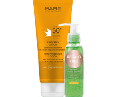 BABÉ Slnko mlieko na opaľovanie + aloe vera gél set