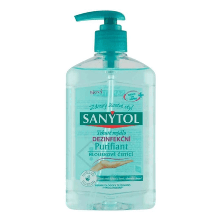 SANYTOL Tekuté mydlo dezinfekčné purifiant šalvia lipa 250 ml SANYTOL Tekuté mydlo dezinfekčné purifiant šalvia lipa 250 ml