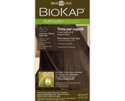 BIOKAP Nutricolor delicato farba na vlasy 5.0 gaštanová prirodzená svetlá 140 ml