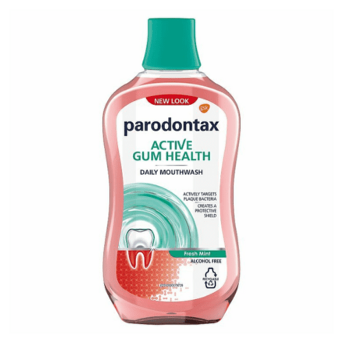 PARODONTAX Active gum health fresh mint ústna voda 500 ml PARODONTAX Active gum health fresh mint ústna voda 500 ml