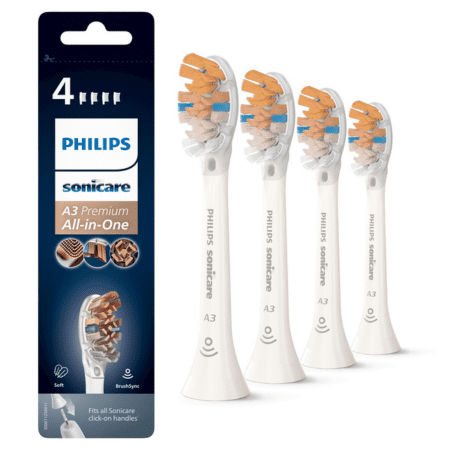 PHILIPS SONICARE A3 premium all-in-one náhradné hlavice HX9094/10 biela 4 ks PHILIPS SONICARE A3 premium all-in-one náhradné hlavice HX9094/10 biela 4 ks