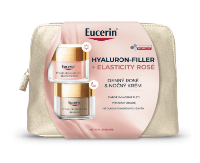 EUCERIN Hyaluron-filler + elasticity rosé denný a nočný krém 2 x 50 ml vianočný set