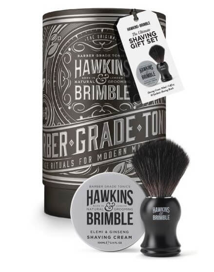 Hawkins & Brimble Darčeková súprava štetka na holenie + krém na holenie Hawkins & Brimble Darčeková súprava štetka na holenie + krém na holenie