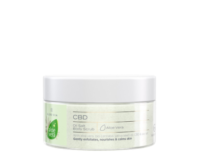 LR health & beauty Telový peeling s morskou soľou Aloe Vera CBD (Oil Salt Body Scrub) 300 g