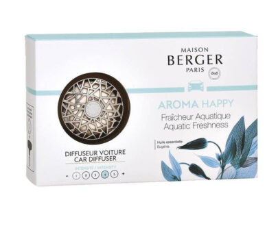 Maison Berger Paris Darčeková sada difuzér do auta Aroma Happy chrome + náplň Svěžest vody