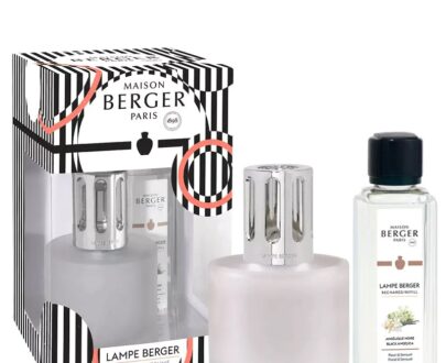 Maison Berger Paris Darčeková sada katalytická lampa Illusion srienistá 250 ml + náplň Čierna Angelika Black Angelika 250 ml