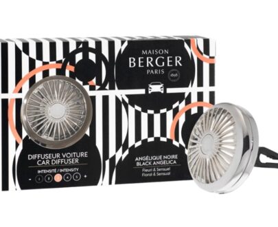 Maison Berger Paris Difúzer do auta Čierna Angelika strieborný (Car Diffuser)