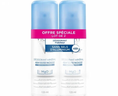 Vichy Minerálne dezodorant v spreji 48H (Deodorant Mineral ) 2 x 125 ml