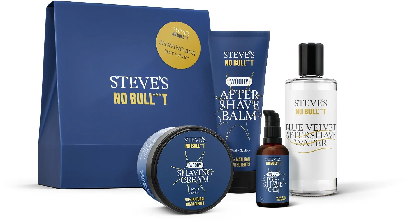 Steve´s Darčeková sada Shaving Box Blue Velvet Steve´s Darčeková sada Shaving Box Blue Velvet