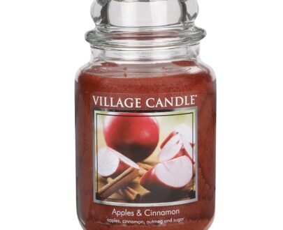 Village Candle Vonná sviečka v skle Jablká a škorica (Apples & Cinnamon) 645 g