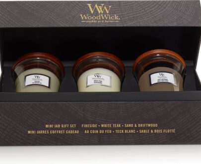 WoodWick Súprava malých vonných sviečok Mini Woody 3 x 85 g
