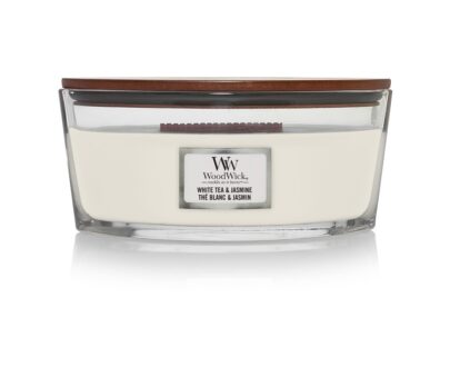 WoodWick Vonná sviečka loď White Tea & Jasmine 453 g
