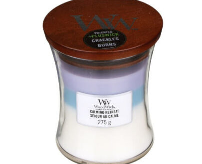 WoodWick Vonná sviečka strednej Trilogy Calming Retreat 275 g