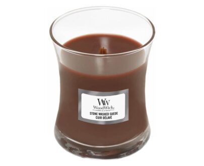 WoodWick Vonná sviečka váza Stone Washed Suede 85 g