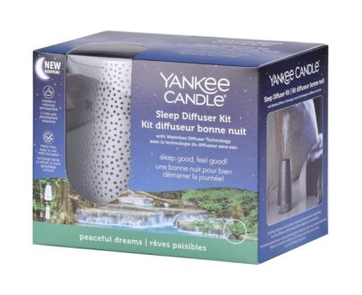 Yankee Candle Vonný difuzér strieborný s náplňou Peaceful Dreams pre pokojný spánok 14 ml