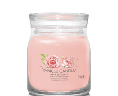 Yankee Candle Aromatická sviečka Signature sklo stredná Fresh Cut Rose s 368 g