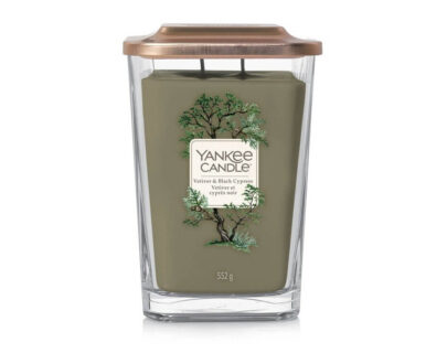 Yankee Candle Aromatická sviečka veľká hranatá Vetiver & Black Cypress 552 g