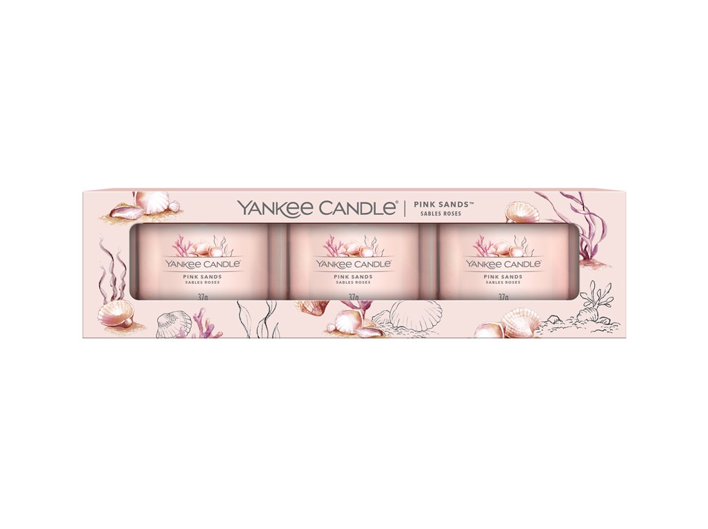 Yankee Candle Sada votívnych sviečok v skle Pink Sands 3 x 37 g Yankee Candle Sada votívnych sviečok v skle Pink Sands 3 x 37 g