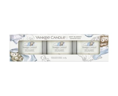 Yankee Candle Sada votívnych sviečok v skle Soft Blanket 3 x 37 g