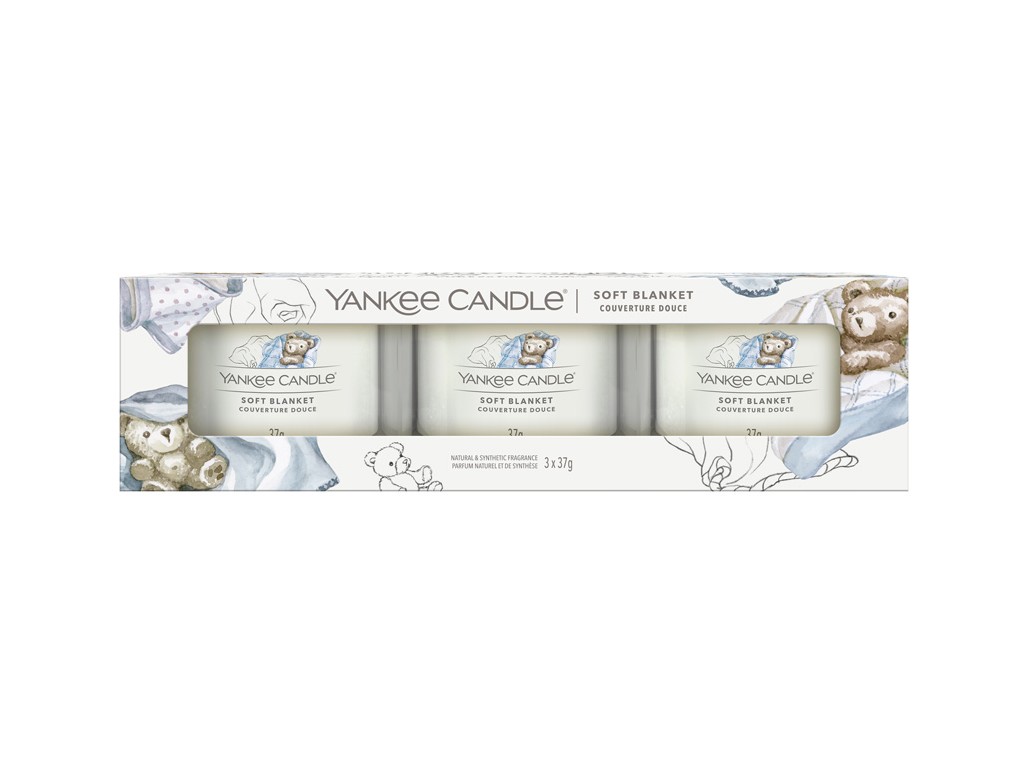 Yankee Candle Sada votívnych sviečok v skle Soft Blanket 3 x 37 g Yankee Candle Sada votívnych sviečok v skle Soft Blanket 3 x 37 g