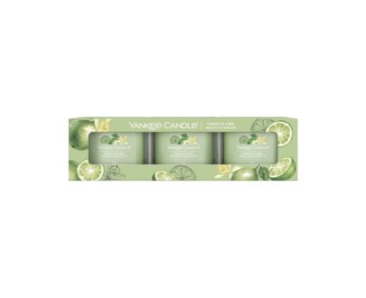 Yankee Candle Súprava votívnych sviečok v skle Vanilla Lime 3 x 37 g