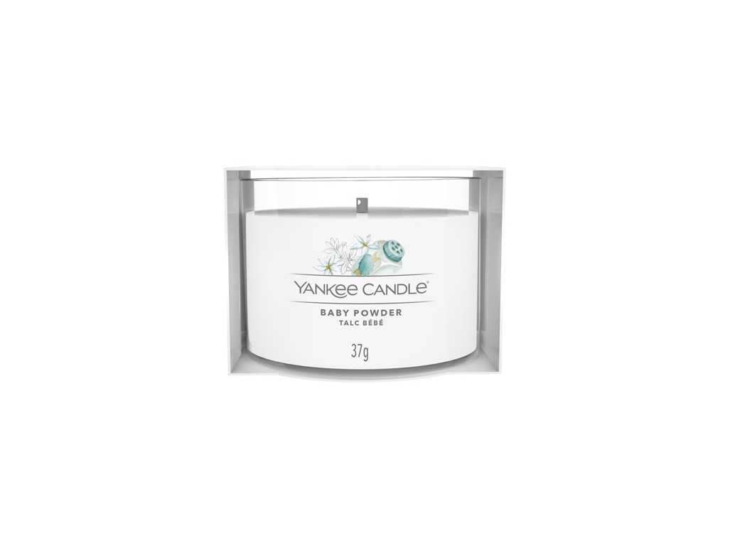 Yankee Candle Votívna sviečka v skle Baby Powder 37 g Yankee Candle Votívna sviečka v skle Baby Powder 37 g
