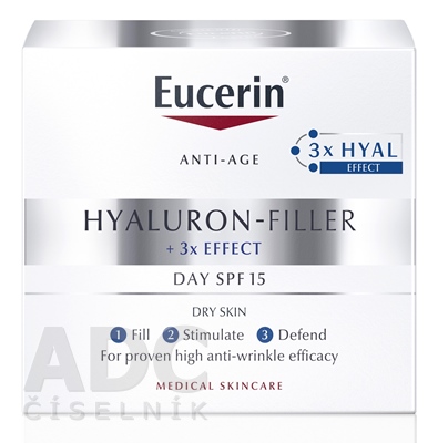 Eucerin Hyaluron-Filler + 3x EFFECT Denný krém SPF 15 pre suchú pleť Eucerin Hyaluron-Filler + 3x EFFECT Denný krém SPF 15 pre suchú pleť