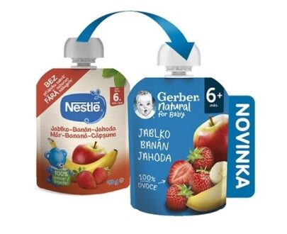 Gerber Natural Kapsička Jablko banán a jahoda ovocná 90 g