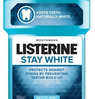 Listerine Stay White ústna voda proti zubnému povlaku 500 ml