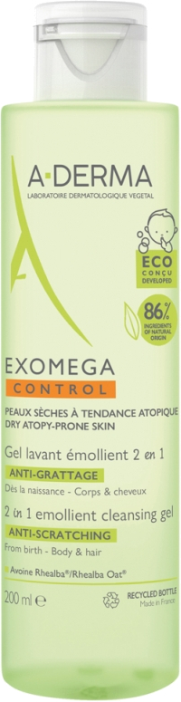 A-DERMA Čistiaci gél pre suchú pokožku so sklonom k atópii 2v1 Exomega Control (Cleansing Gél) 200 ml A-DERMA Čistiaci gél pre suchú pokožku so sklonom k atópii 2v1 Exomega Control (Cleansing Gél) 200 ml